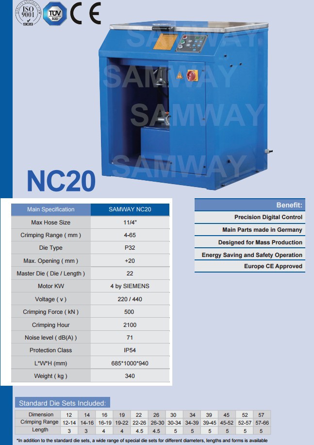 Станок для обжима гаек РВД - SAMWAY NC20 (108-181) - 2