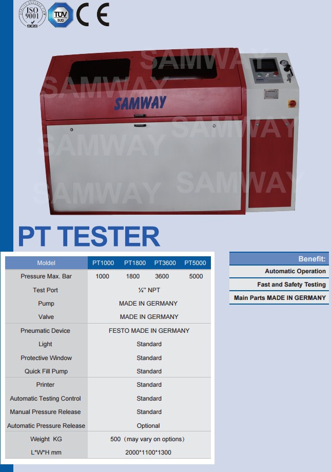 Стенд для испытания РВД - SAMWAY PT1000 (108-194) - 2